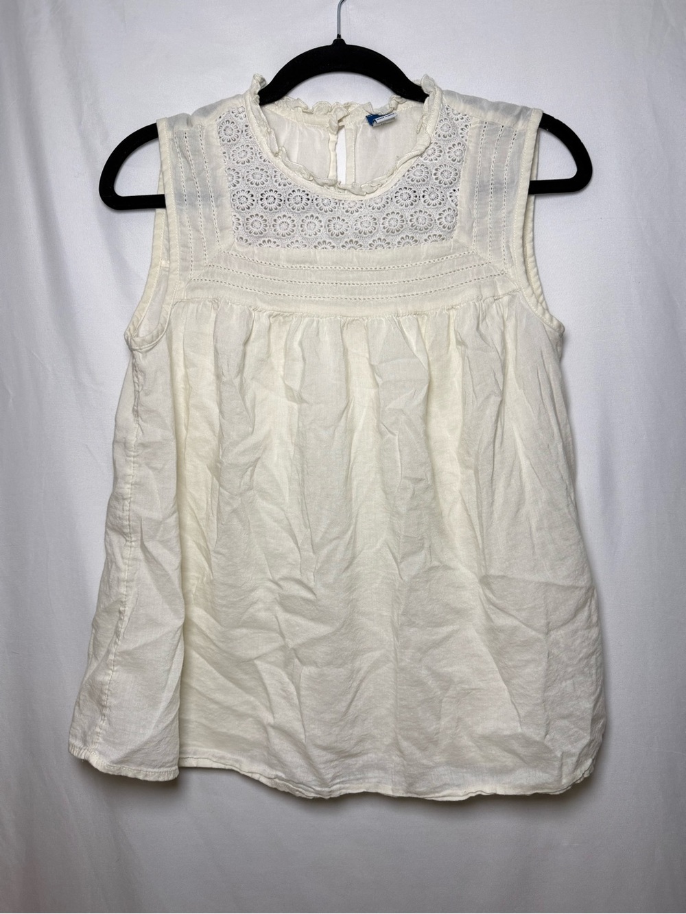 Old Navy Cream Eyelet Ruffle Tank Top